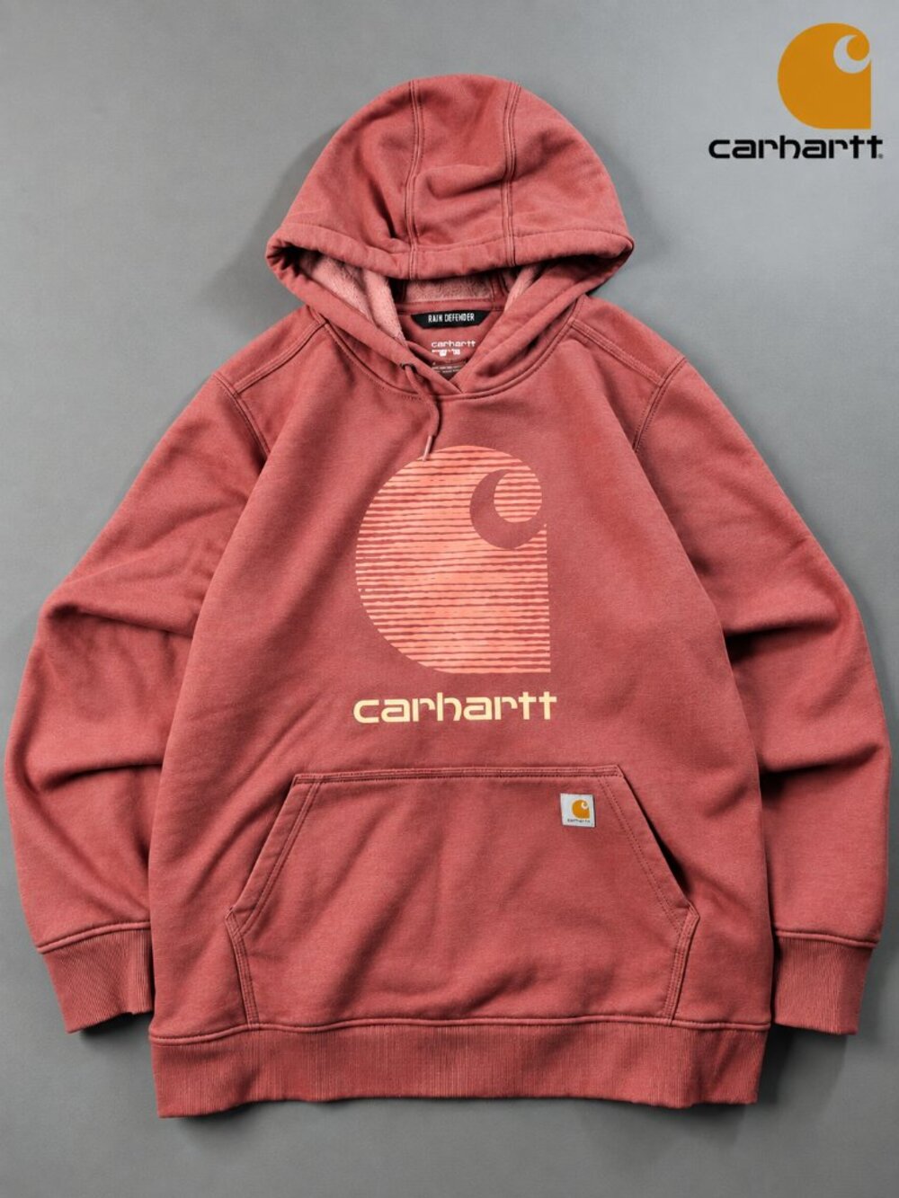 Carhartt Rain Defender Midweight C Logo Graphic Hoodie 1X Henna